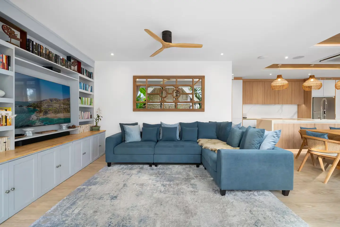 Dedicated children’s entertainment room with TV and gaming area at Mandarin Beach Villa Koh Samui.