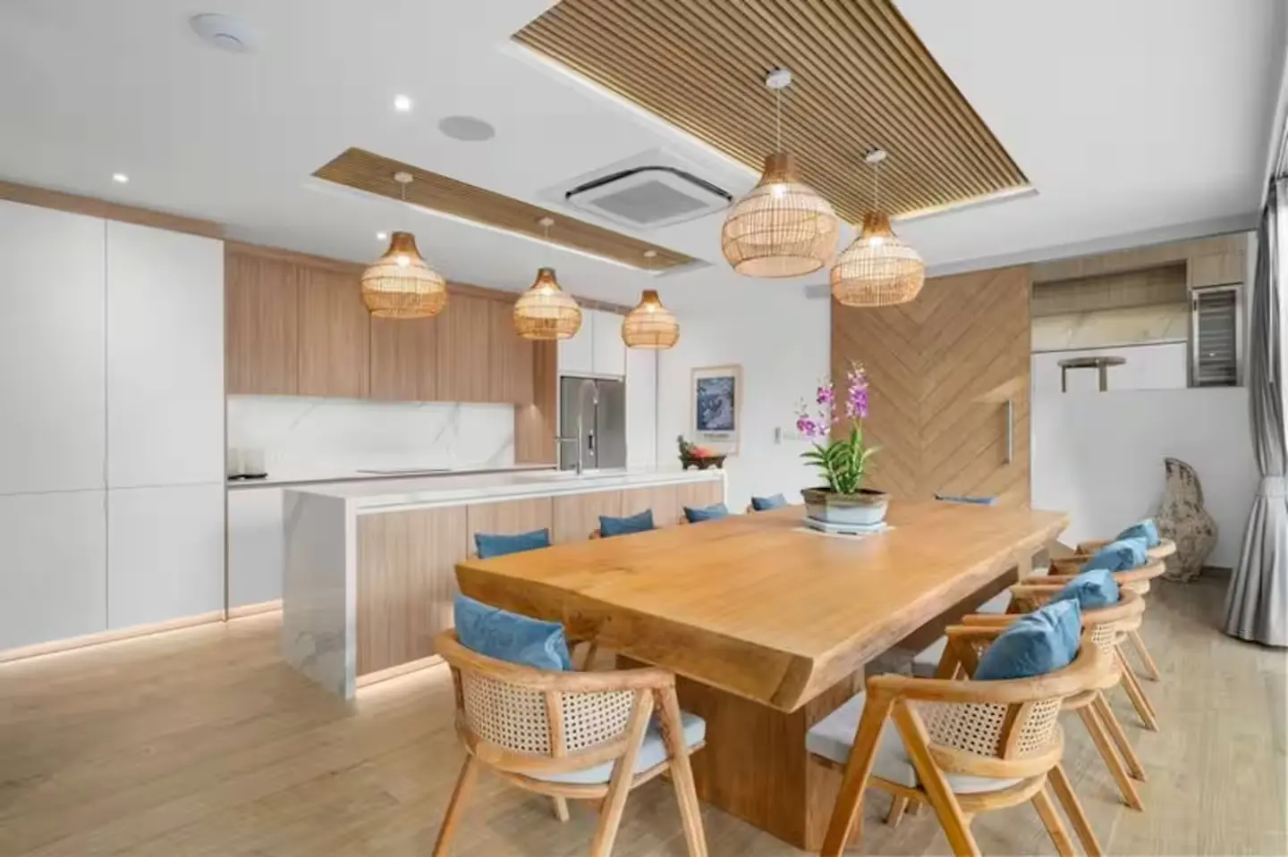 Fully equipped luxury family kitchen for private chef dining at Mandarin Beach Villa Koh Samui.