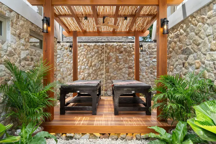 Luxury wellness spa retreat area for families at Mandarin Beach Villa Koh Samui.