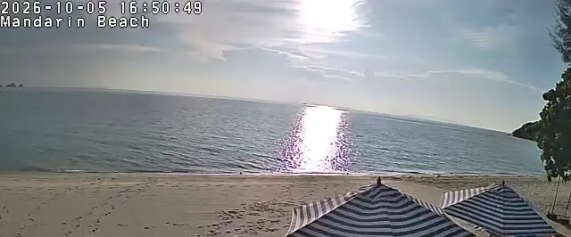 Frame from Mandarin Beach Villa's beachfront camera at Lipa Noi, sampled at 5 Oct 2026, 16:50 Thailand time