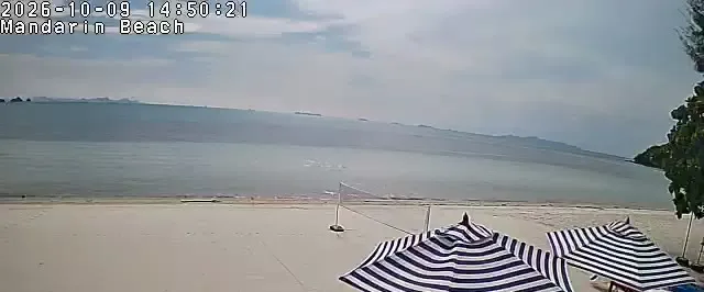 Frame from Mandarin Beach Villa's beachfront camera at Lipa Noi, sampled at 9 Oct 2026, 14:50 Thailand time