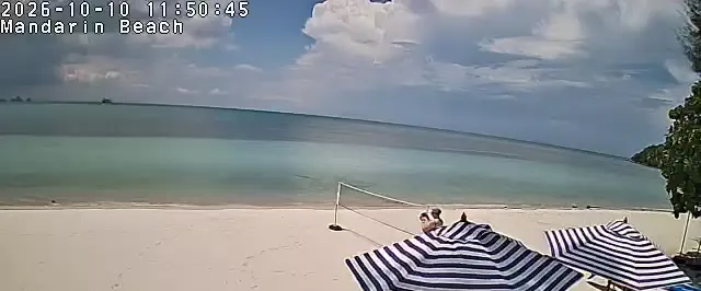 Frame from Mandarin Beach Villa's beachfront camera at Lipa Noi, sampled at 10 Oct 2026, 11:50 Thailand time