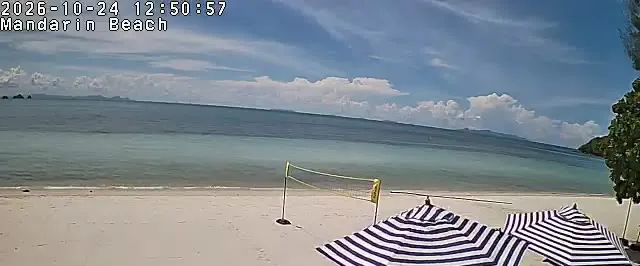 Frame from Mandarin Beach Villa's beachfront camera at Lipa Noi, sampled at 24 October 2026, 12:51 Thailand time