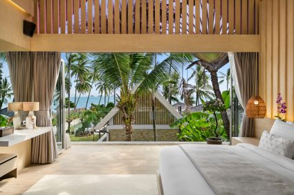 Luxury beachfront villa koh samui rental Oceanfront luxury private beach 1 to 12 guests best price swimmimg pool private chef seaview bedroom 1